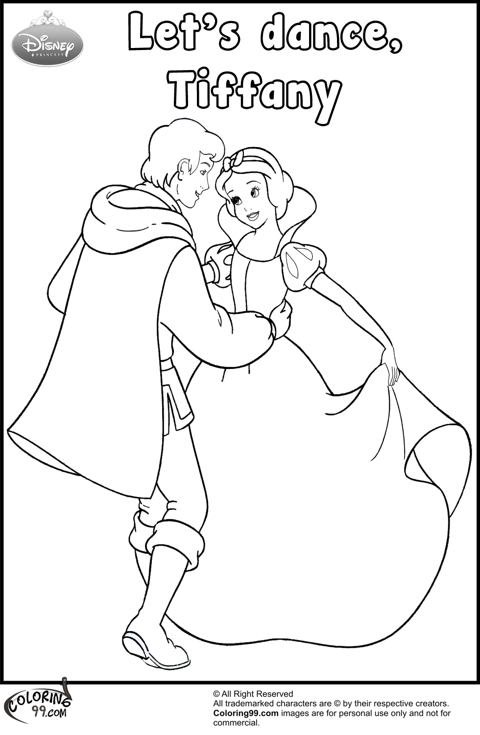 disney princess snow white dancing coloring pages