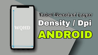 Tabel Resolusi Layar ( dpi / density ) ukuran layar Android