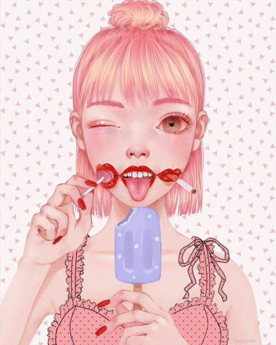 Sara Saccstry instagram arte ilustrações surreais bizarras horror perturbadora tripofobia