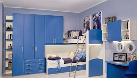Dormitorio azul para niño