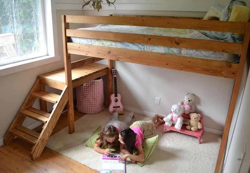 DIY Loft Bed with Stairs