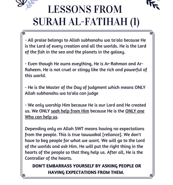 Lessons From Surah Fatihah