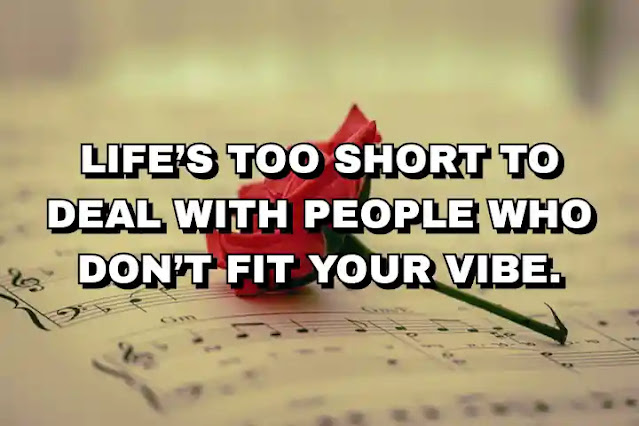 Life’s too short to deal with people who don’t fit your vibe.