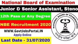National Board of Examination recruitment 2020