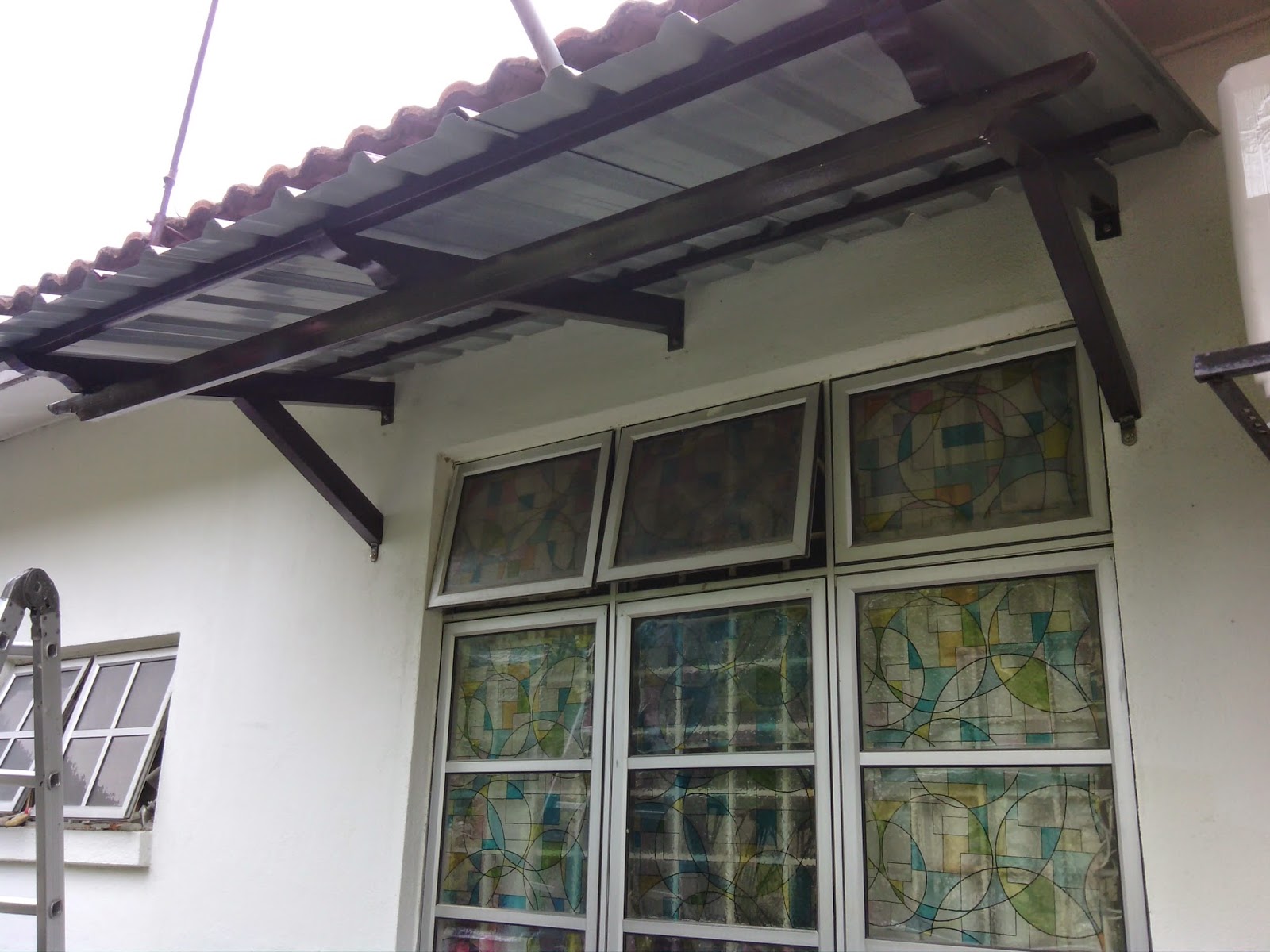 AWNING PAGOLA DAN GRILL BKT MAHKOTAMEMASANG SET AWNING METAL DECK