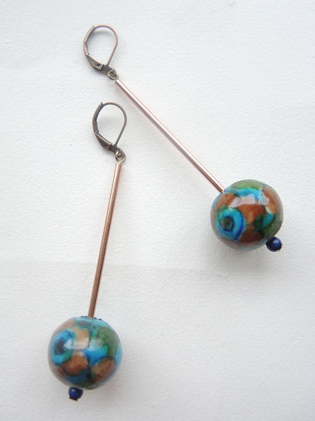 DIY oorbellen/earrings "Blue Planet"