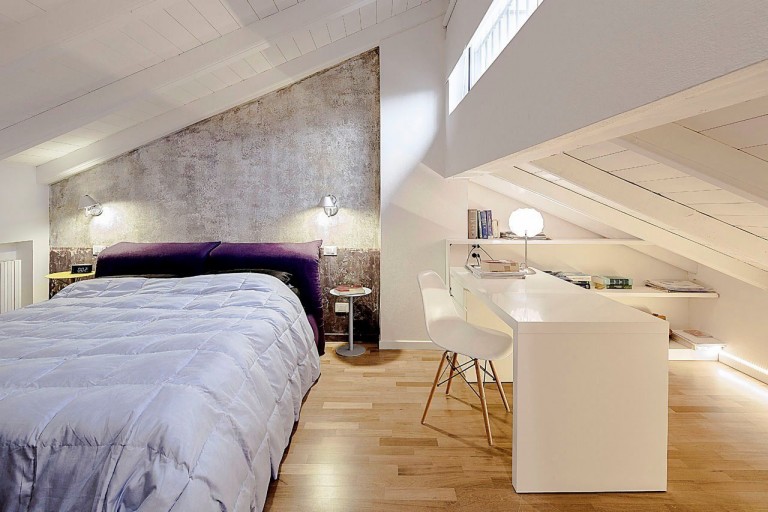 Modern Attic Apartment In Bologna With Custom Designed Elements