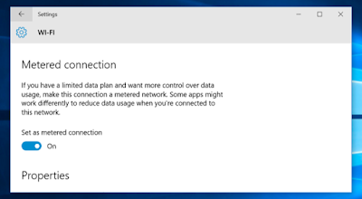 ubah tipe koneksi menjadi metered connection