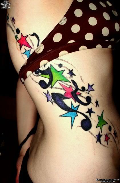 heart and stars tattoos for girls. heart tattoos for girls on