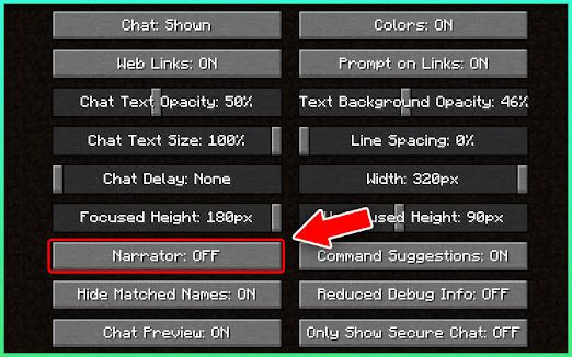 how to disable minecraft narrator