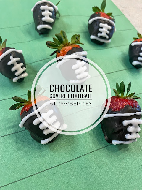 An Easy Super Bowl Dessert - Chocolate Covered Football Strawberries