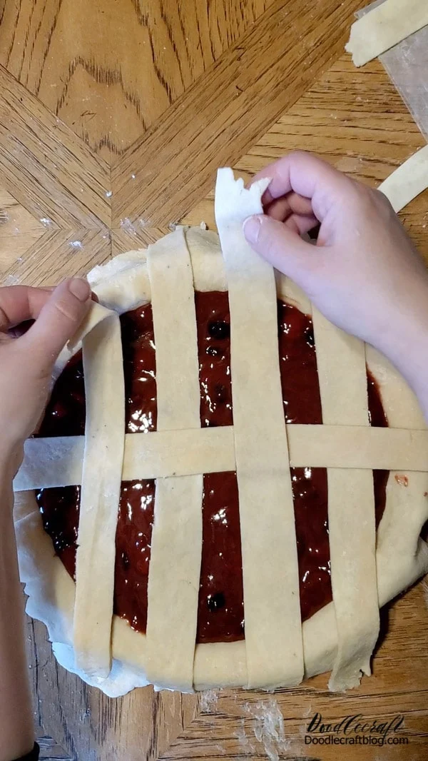 I remember the first time I did a simple weave on the top of a pie.   I felt super cool, like I was just awarded the medal of heroes.   You know, like finishing off the Seismic Activity event for the first time!