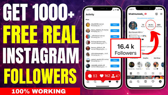 Free Instagram Followers | Real Active Instagram Followers Get 1000+ Followers In 1 Day 100% Working