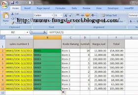 Mencari kata dari kiri di excel