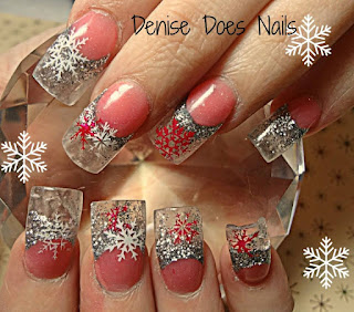 icicle and snowflake nail art