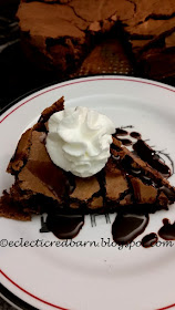 Eclectic red Barn: Chocolate Cake with Chocolate Sauce and Whipped Cream