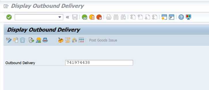 VL03N Tcode SAP - Display Outbound Delivery