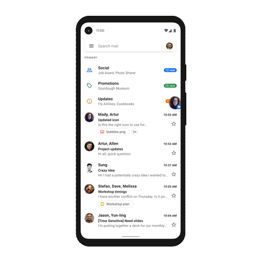 mobile display of conversation UI
