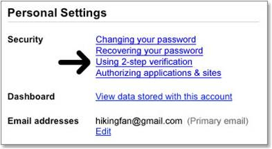 Gmail started 2-Step Verification