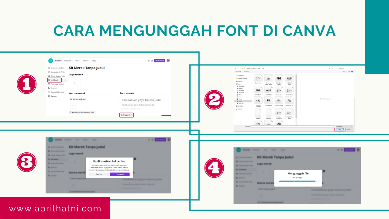 cara mengunggah font di canva