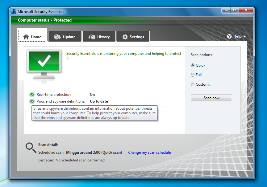 Anak rantau: Cara Instal Microsoft Security Essentials 