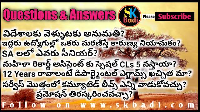Employees Questions and Answers on Service Rules