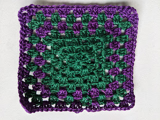 One Granny Square using 2 colors for the Granny Square Crop Top