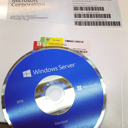 DVD original Windows Server 2016.