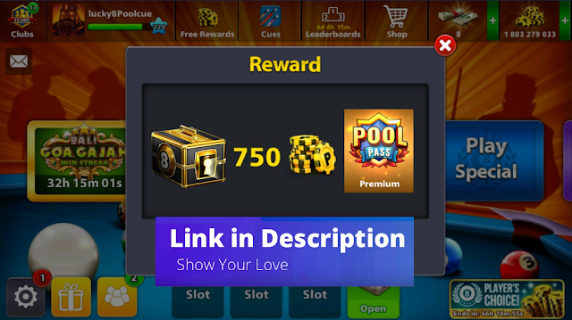 8 Ball Pool Reward|6st NOVEMBER 2019|Coins&17 Pieces Cue 