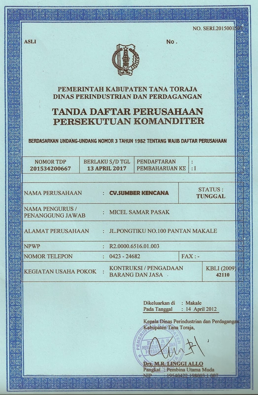 MY ADVENTURER: PERUSAHAAN IT ( Surat-surat Izin dan Tender )