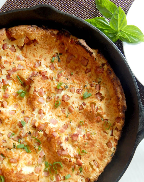 savory ham and cheese dutch baby