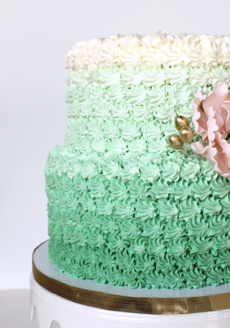 Green Ombre Style 2 Tier Cake