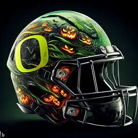 Oregon Ducks halloween concept football helmet