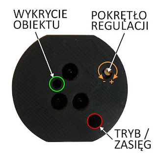 Schodowy czujnik optyczny odbiciowy odległości i ruchu ALFA smartLEDs - panel przedni