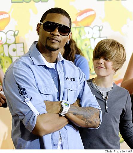 justin bieber pics. Usher and Justin Bieber