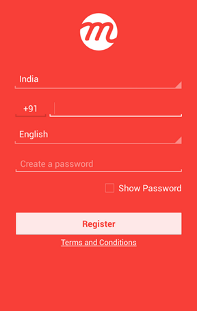 screenshot of mcent registration form