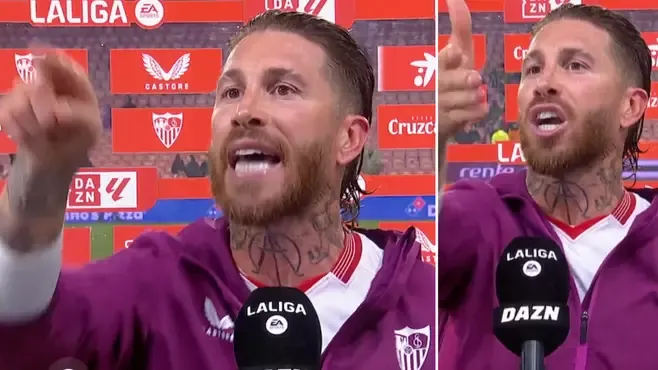 Sergio Ramos stops post-match interview to argue with a fan, things get ugly and total chaos occurs