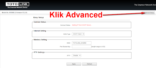 Upgrade Router Totolink N100RE Mode Client