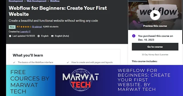 Webflow for Beginners: Create Your First Website. BY MARWAT TECH