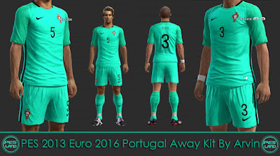 PES 2013 Euro 2016 Portugal Away Kit By Arvin