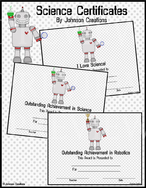 http://www.teacherspayteachers.com/Product/Science-Certificates-1100545