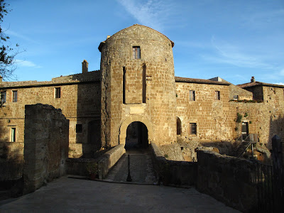 Ancient drawbridge of the Orsini Fortress in Sorano, Grossetto Province, Tuscany, Italy