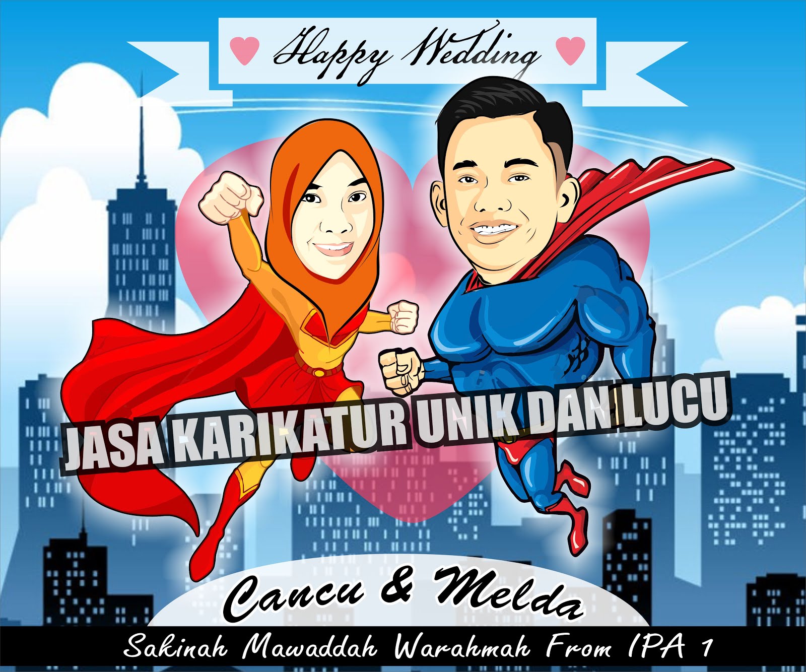 SMS WA Line 085256734391 Jasa Gambar Karikatur Unik Lucu Makassar