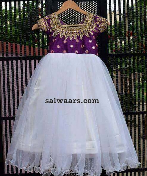 White and Purple Mirror Frock