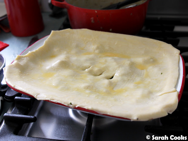 Pastry topped, ready to bake