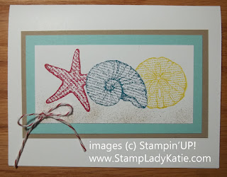 Card made with Stampin'UP! Stamp set: By the Sea and embellished with a Fork Bow