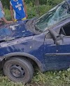 carro  capota na BR-324 no distrito de Novo Paraiso : Uso do cinto de segurança salva vidas