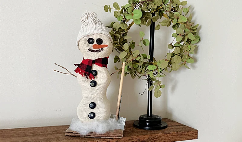 Snowman and wreath
