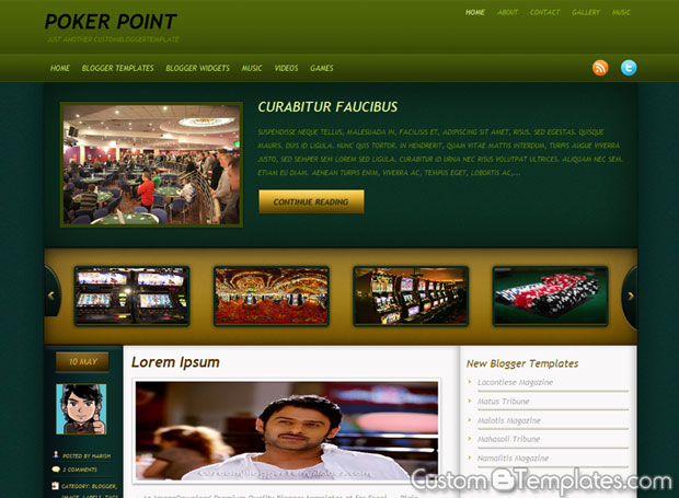 Poker Point Blogger Template