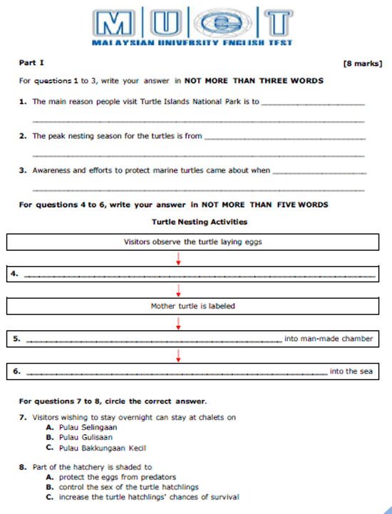 Contoh Soalan Muet Writing - Soalan l